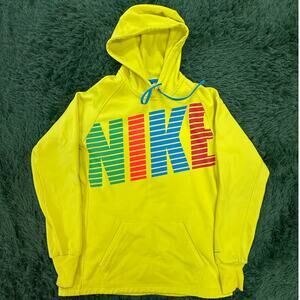 Yellow Nike Jogging Athletic Sweatshirt Hoodie Sz Medium w/ thumbholes